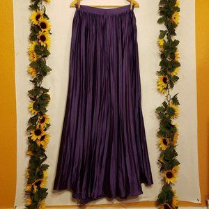 Purple Satin Maxi Skirt